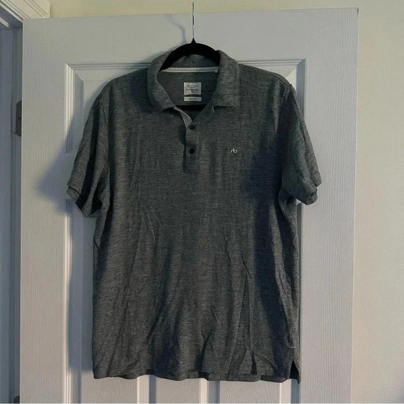 Size M Men’s Rag & Bone Grey Standard Issue  Short Sleeve Polo - Picture 1 of 3